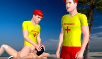 Lifeguard gay boy face fuck his boyfriend